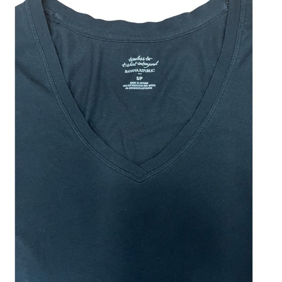 Banana Republic Black Long Sleeve V-Neck Basics Tee Shirt - Size Small - Picture 4 of 10